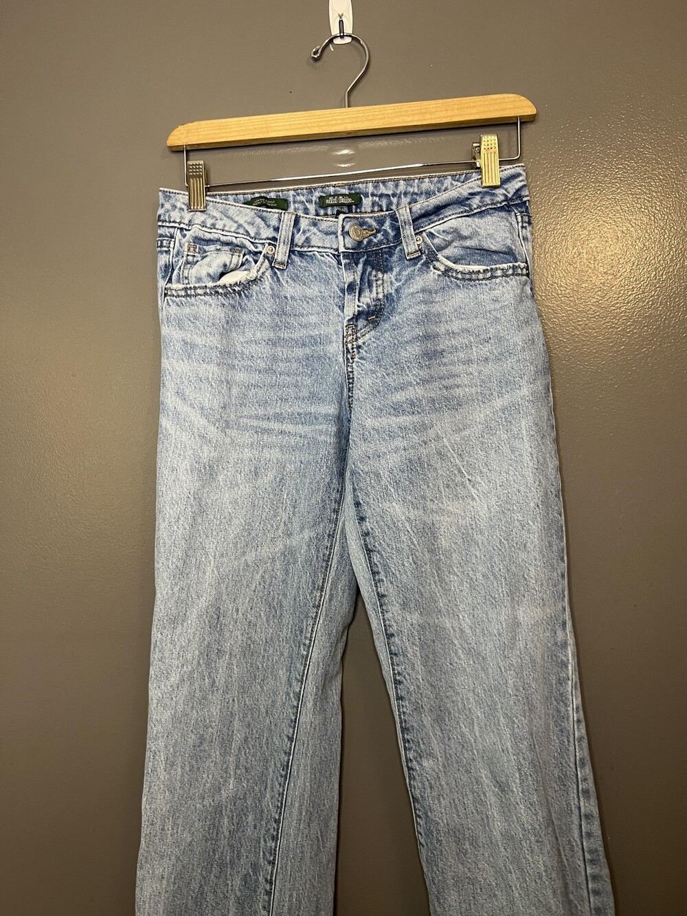 Wild Fable Jeans Womens 0 Light Blue Low-Rise Bootcut Raw Hem Frayed Denim Y2K